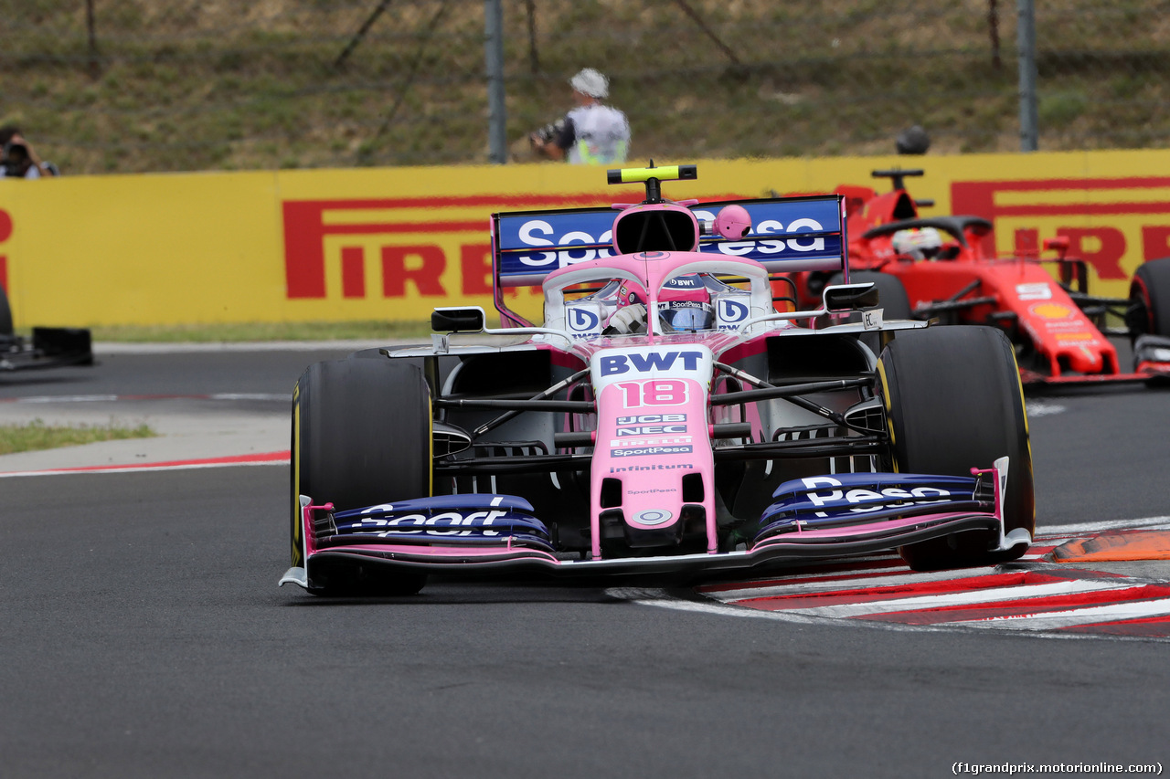 GP UNGHERIA, 02.08.2019 - Prove Libere 1, Lance Stroll (CDN) Racing Point F1 Team RP19 e Sebastian Vettel (GER) Ferrari SF90