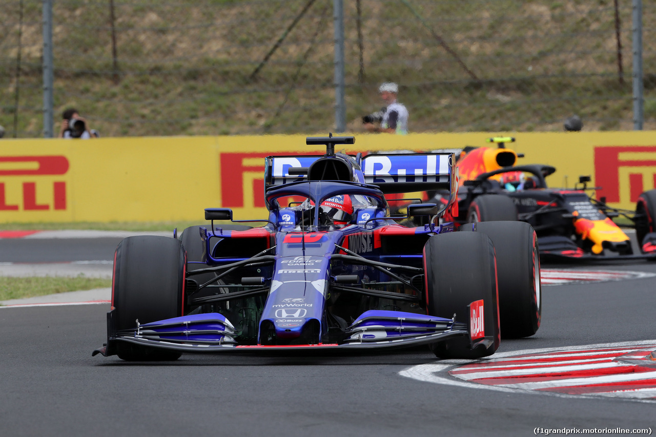 GP UNGHERIA, 02.08.2019 - Prove Libere 1, Daniil Kvyat (RUS) Scuderia Toro Rosso STR14 e Pierre Gasly (FRA) Red Bull Racing RB15