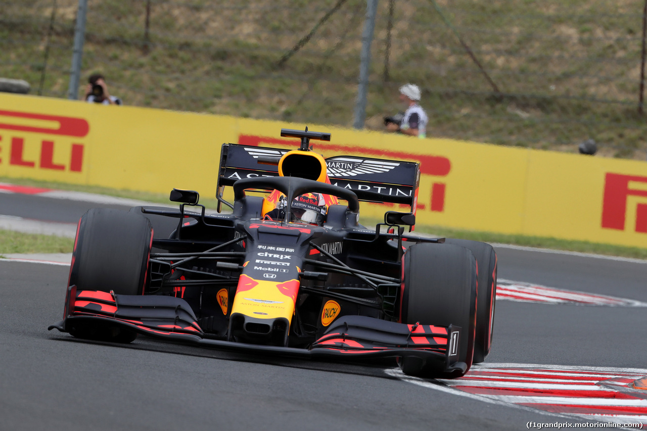 GP UNGHERIA, 02.08.2019 - Prove Libere 1, Max Verstappen (NED) Red Bull Racing RB15