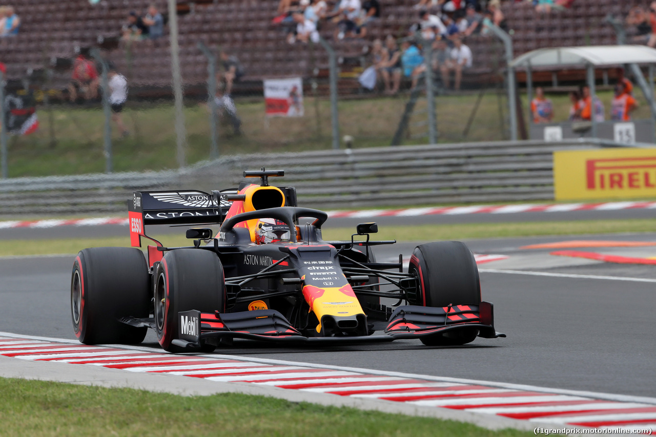 GP UNGHERIA, 02.08.2019 - Prove Libere 1, Max Verstappen (NED) Red Bull Racing RB15