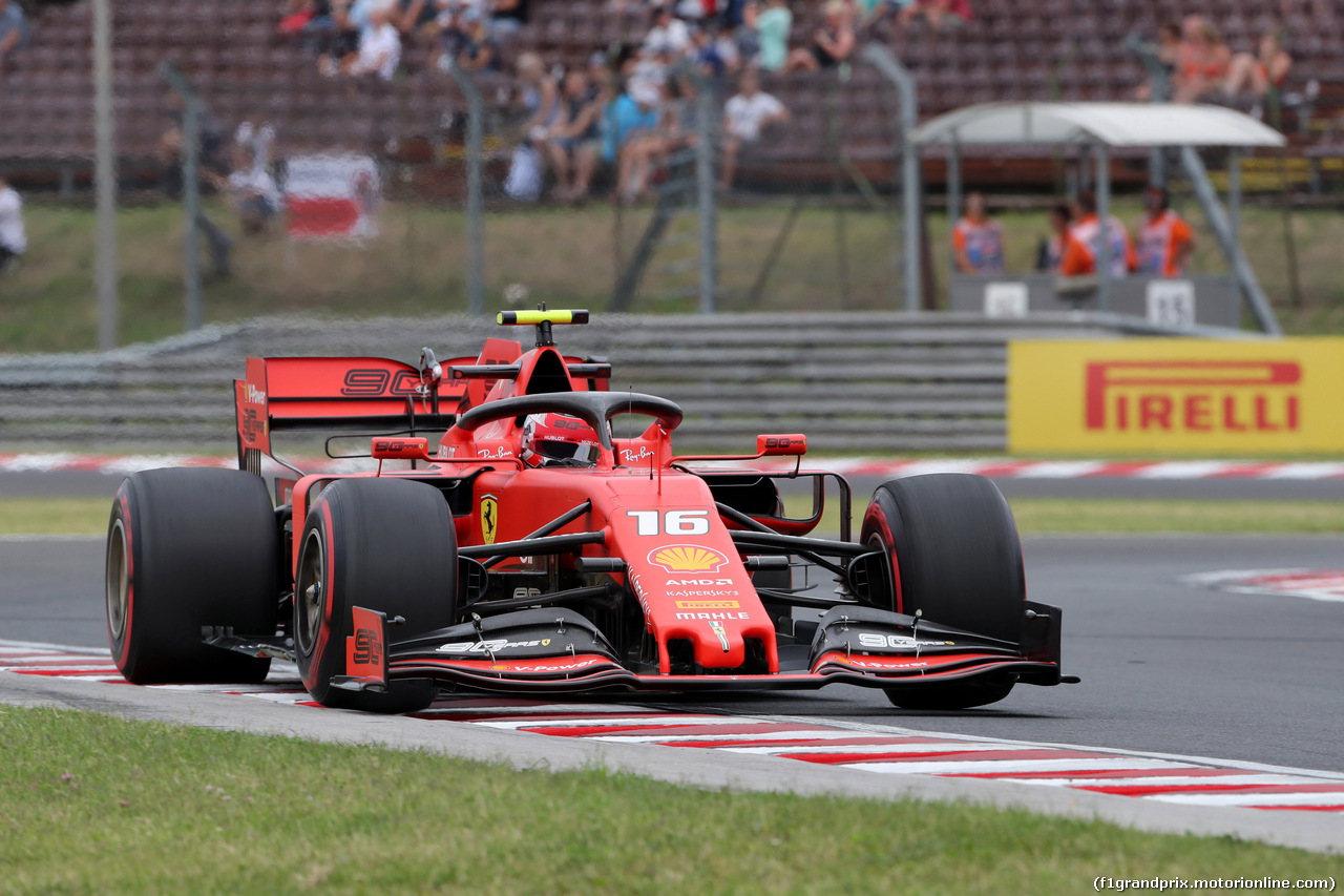 GP UNGHERIA, 02.08.2019 - Prove Libere 1, Charles Leclerc (MON) Ferrari SF90