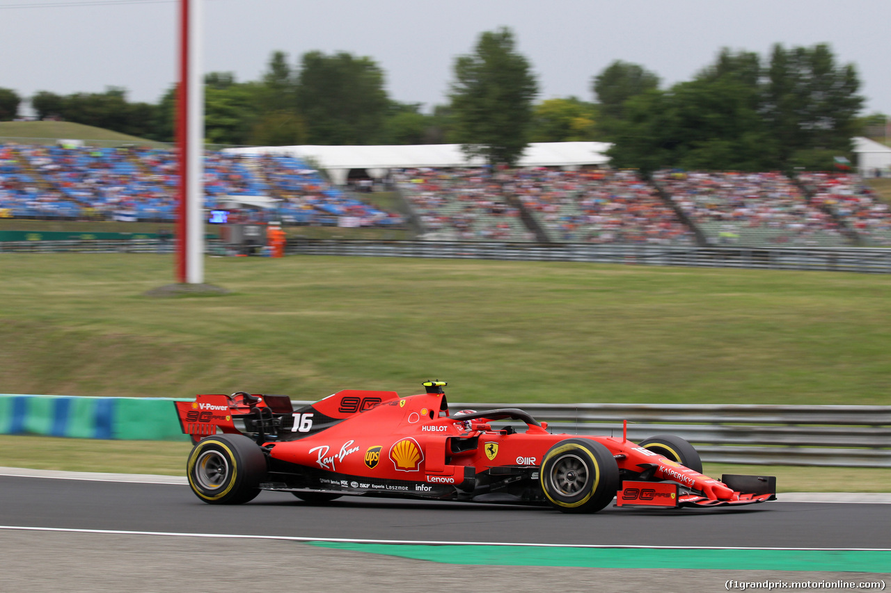 GP UNGHERIA, 02.08.2019 - Prove Libere 2, Charles Leclerc (MON) Ferrari SF90