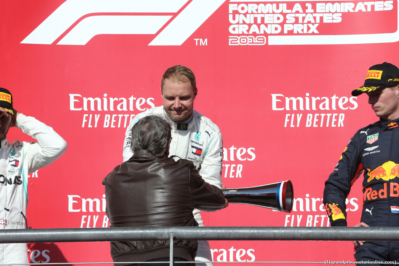 GP USA, 31.10.2019- Podium, winner Valtteri Bottas (FIN) Mercedes AMG F1 W10 EQ Power
