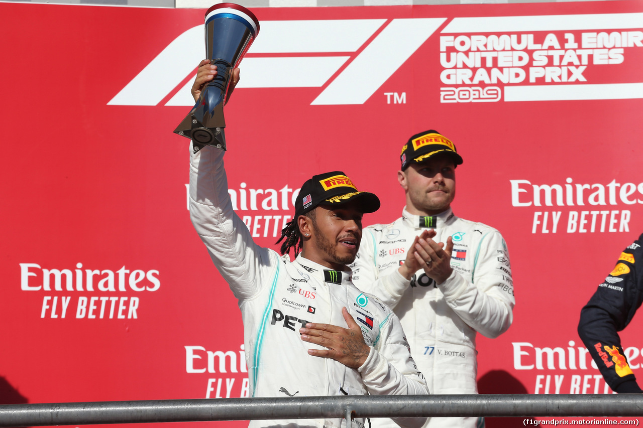 GP USA, 31.10.2019- Podium, 2nd Lewis Hamilton (GBR) Mercedes AMG F1 W10 EQ 2019 World Champion