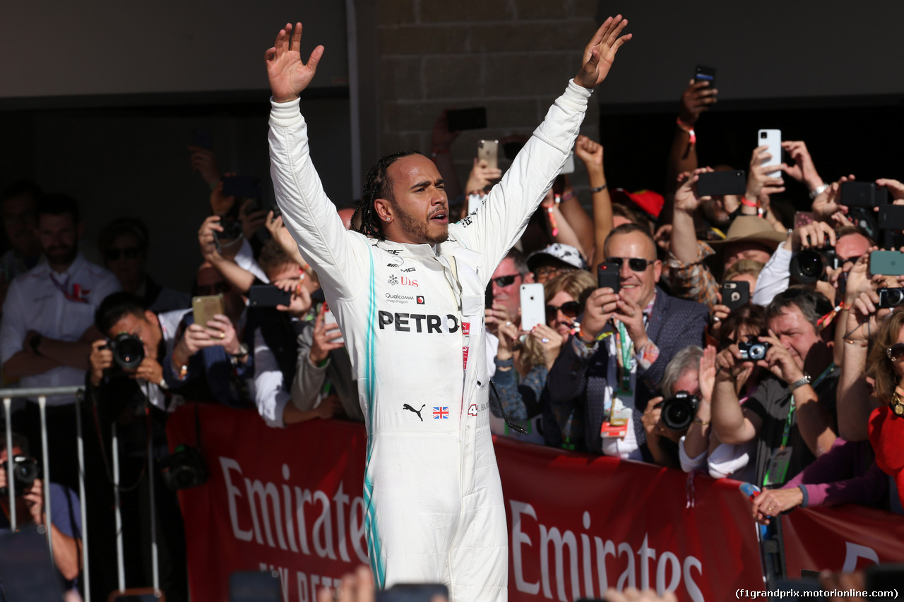 GP USA, 03.11.2019- Parc ferme Lewis Hamilton (GBR) Mercedes AMG F1 W10 EQ Power