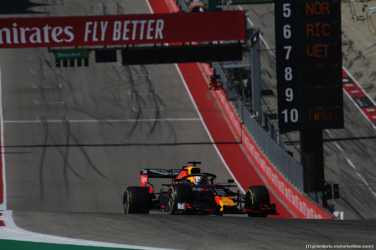 GP USA, 03.11.2019- Gara, Max Verstappen (NED) Red Bull Racing RB15