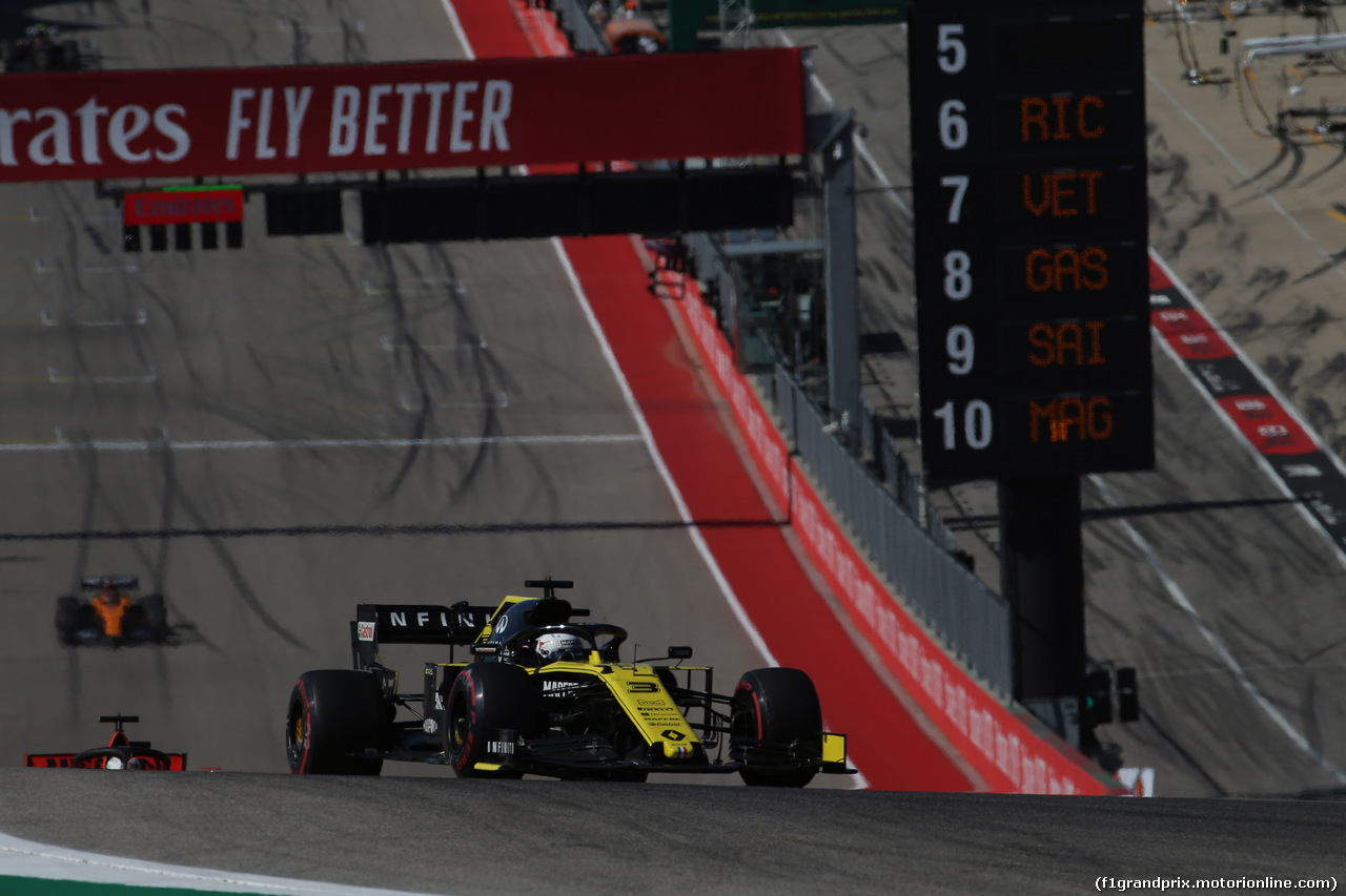 GP USA, 03.11.2019- Gara, Daniel Ricciardo (AUS) Renault Sport F1 Team RS19