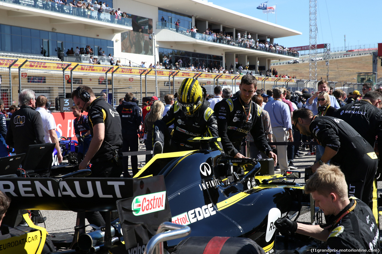 GP USA, 03.11.2019- partenzaing grid,  Nico Hulkenberg (GER) Renault Sport F1 Team RS19