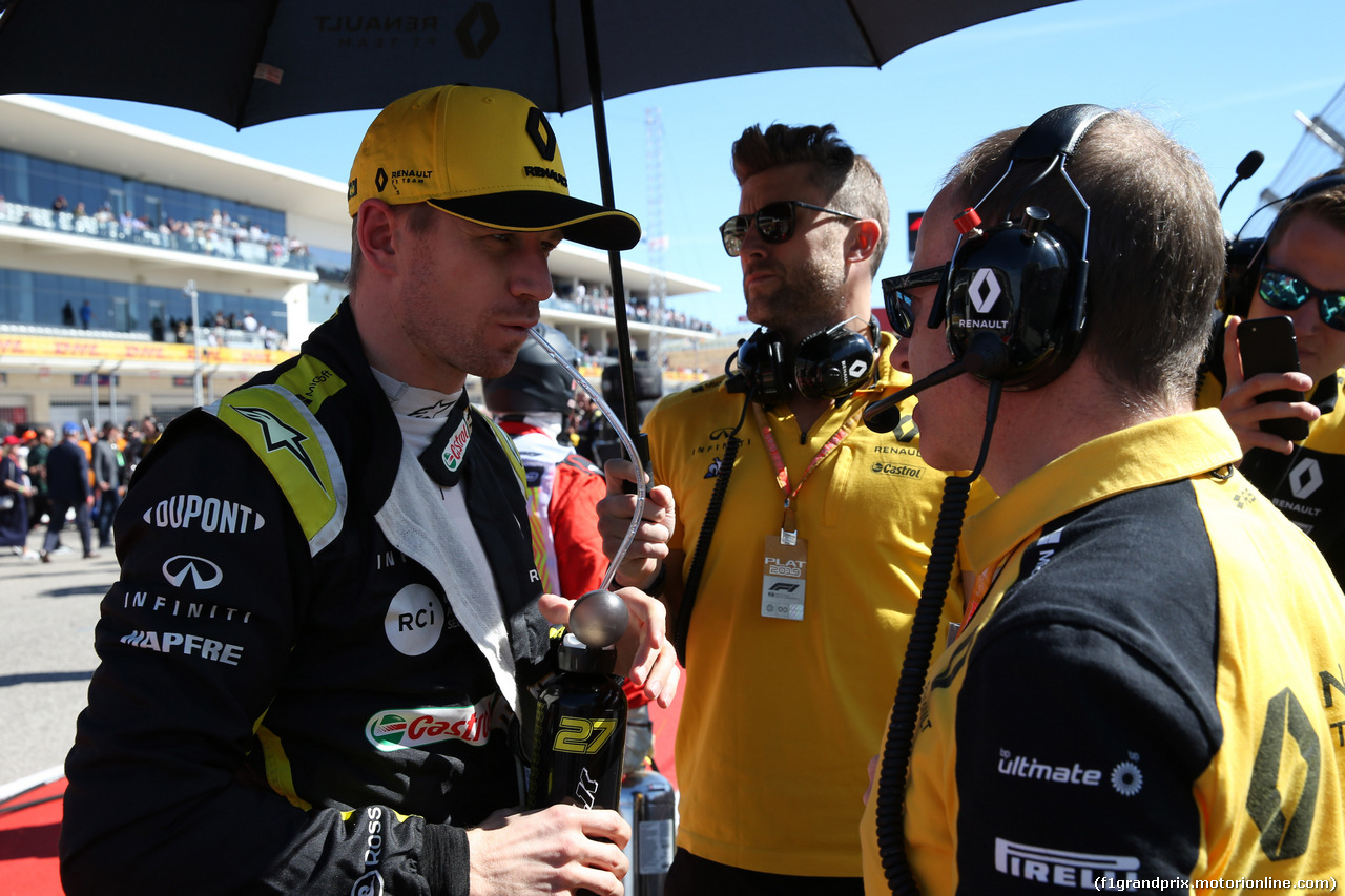 GP USA, 03.11.2019- partenzaing grid,  Nico Hulkenberg (GER) Renault Sport F1 Team RS19
