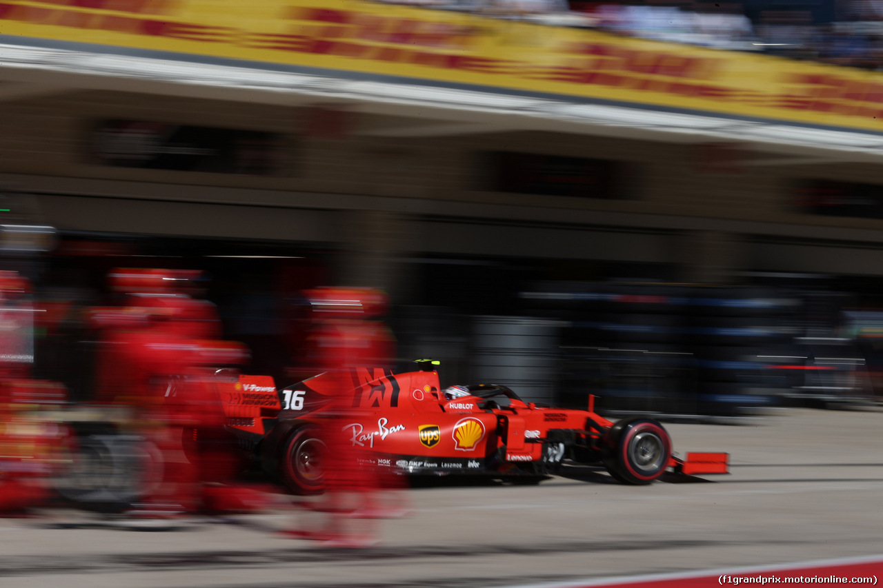 GP USA, 03.11.2019- Gara, Charles Leclerc (MON) Ferrari SF90 during pit stop