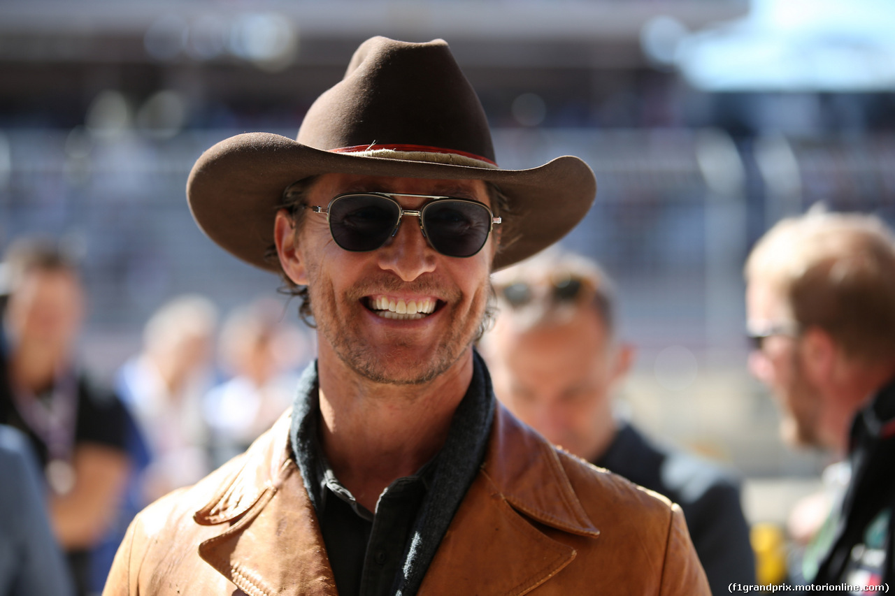 GP USA, 03.11.2019- partenzaing grid,  Matthew McConaughey (USA) Actor
