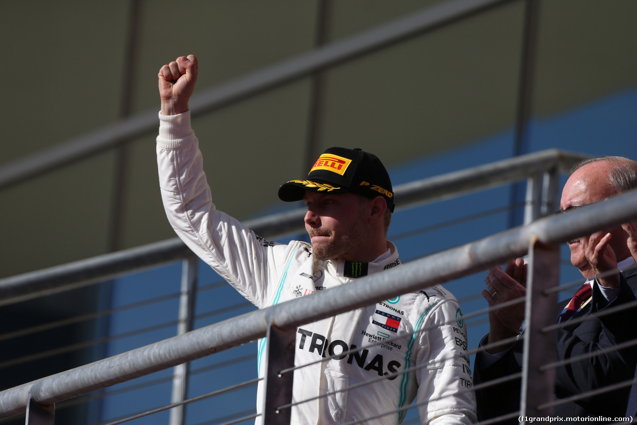 GP USA, 03.11.2019- Podium, winner Valtteri Bottas (FIN) Mercedes AMG F1 W10 EQ Power