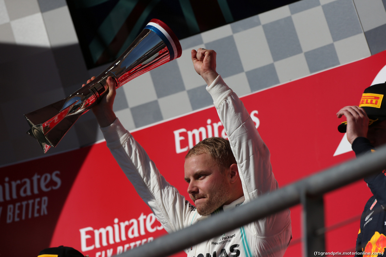 GP USA, 03.11.2019- Podium, winner Valtteri Bottas (FIN) Mercedes AMG F1 W10 EQ Power
