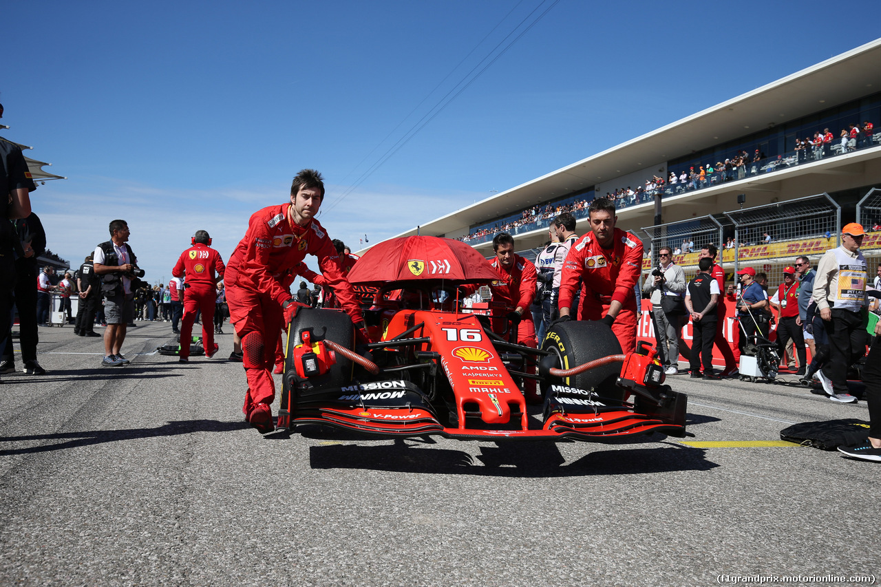 GP USA, 03.11.2019- partenzaing grid, Charles Leclerc (MON) Ferrari SF90