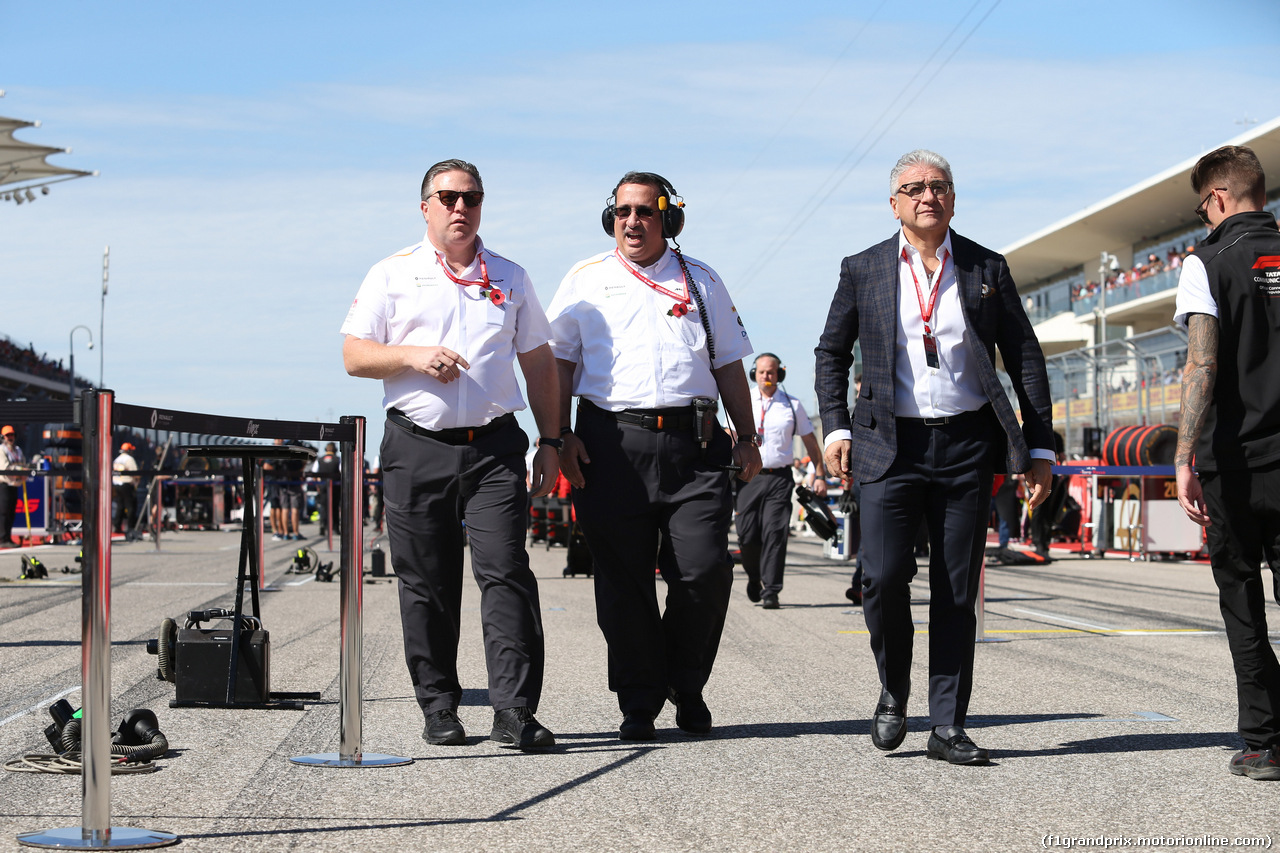 GP USA, 03.11.2019- partenzaing grid, Zak Brown (USA) McLaren Executive Director
