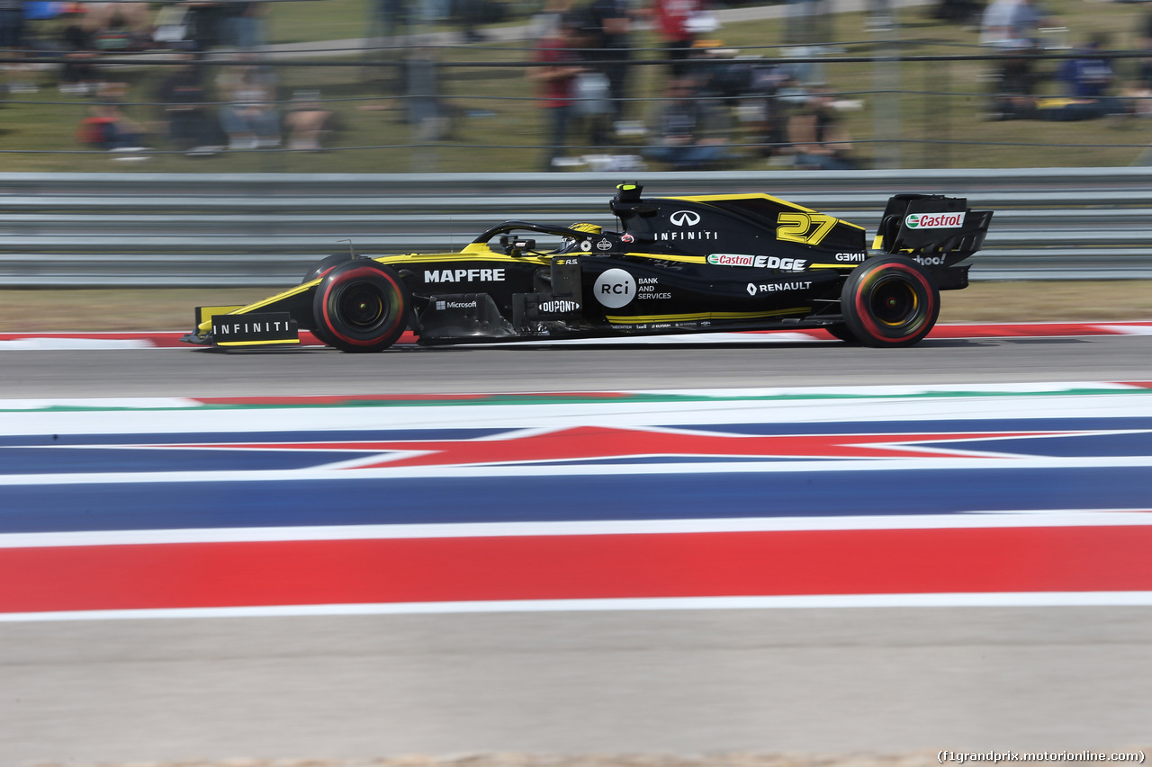 GP USA, 02.11.2019- Prove Libere 3, Nico Hulkenberg (GER) Renault Sport F1 Team RS19