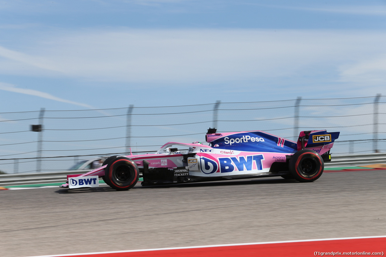 GP USA, 02.11.2019- Free practice 3,  Sergio Perez (MEX) Racing Point F1 RP19