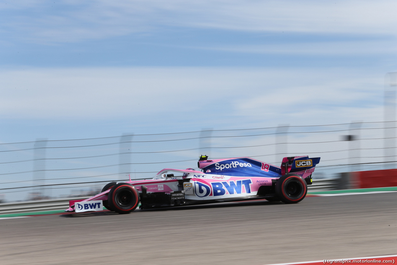 GP USA, 02.11.2019- Free practice 3,  Lance Stroll (CDN) Racing Point F1 RP19