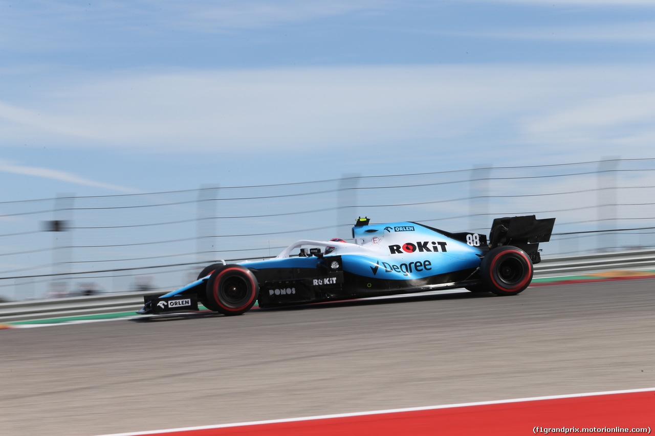 GP USA, 02.11.2019- Free practice 3,  Robert Kubica (POL) Williams F1 FW42