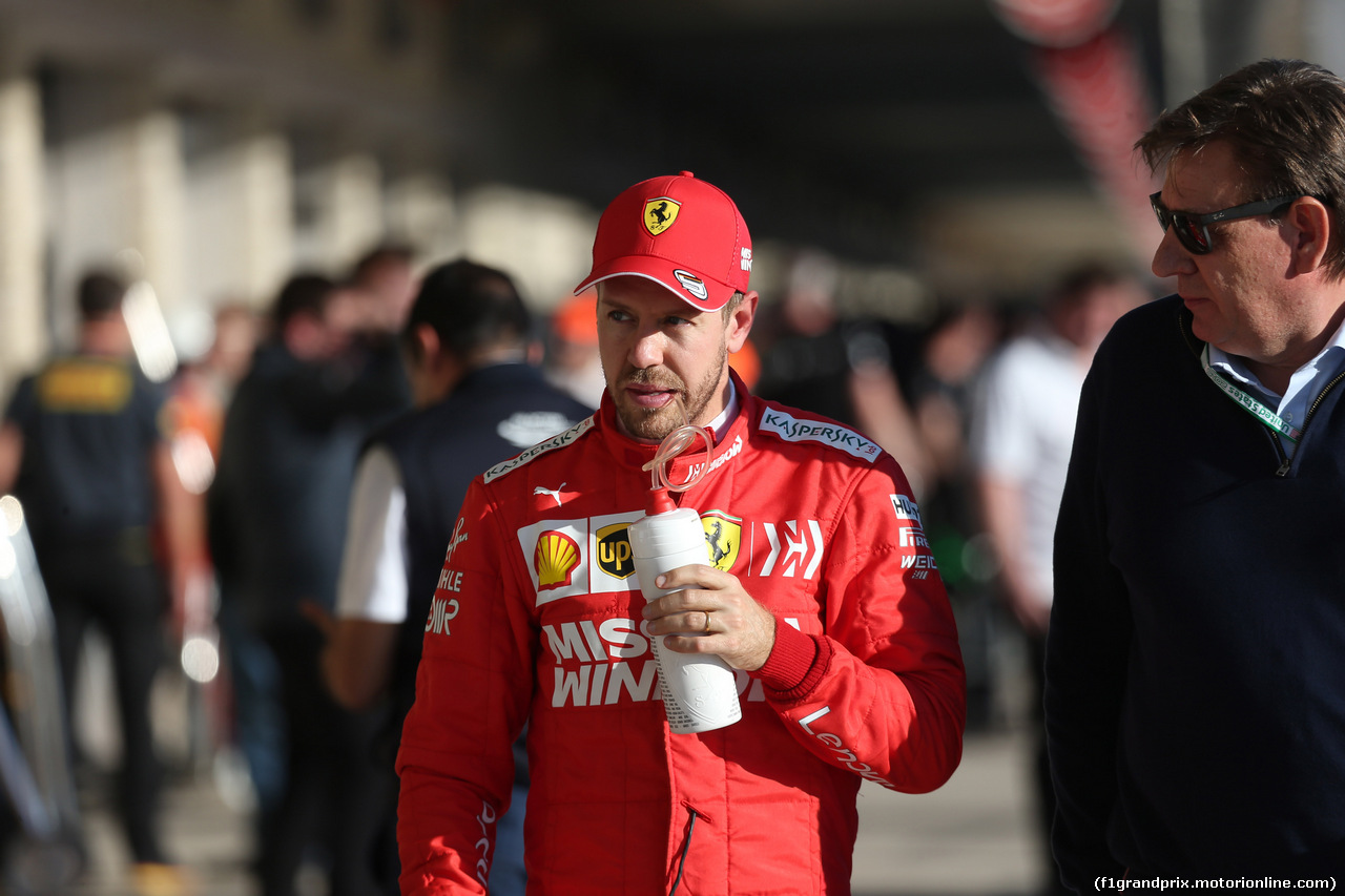 GP USA, 02.11.2019- Parc ferme, Sebastian Vettel (GER) Ferrari SF90