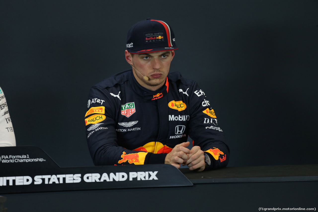 GP USA, 02.11.2019- Official Fia press conference,  Max Verstappen (NED) Red Bull Racing RB15