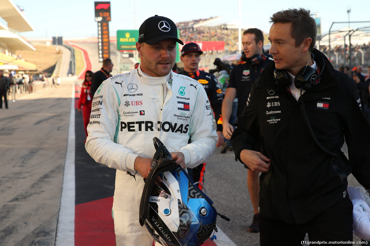 GP USA, 02.11.2019- Parc ferme Valtteri Bottas (FIN) Mercedes AMG F1 W10 EQ Power
