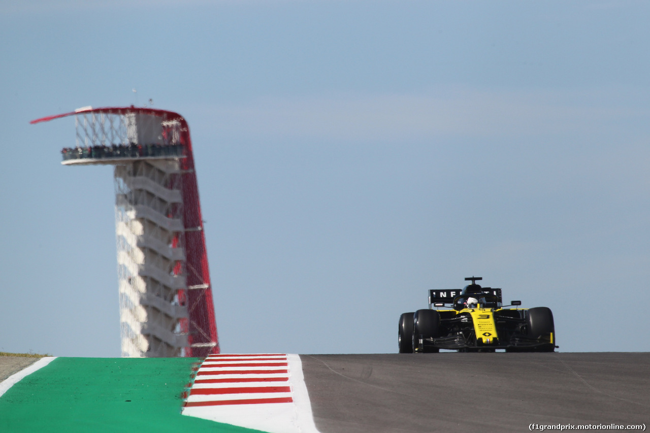 GP USA, 01.11.2019- free Practice 1, Daniel Ricciardo (AUS) Renault Sport F1 Team RS19