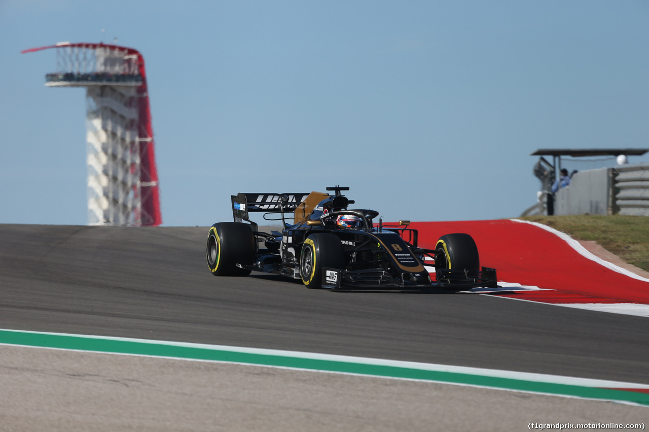 GP USA, 01.11.2019- free Practice 1, Romain Grosjean (FRA) Haas F1 Team VF-19