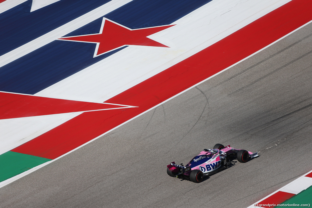 GP USA, 01.11.2019- free Practice 1, Sergio Perez (MEX) Racing Point F1 RP19