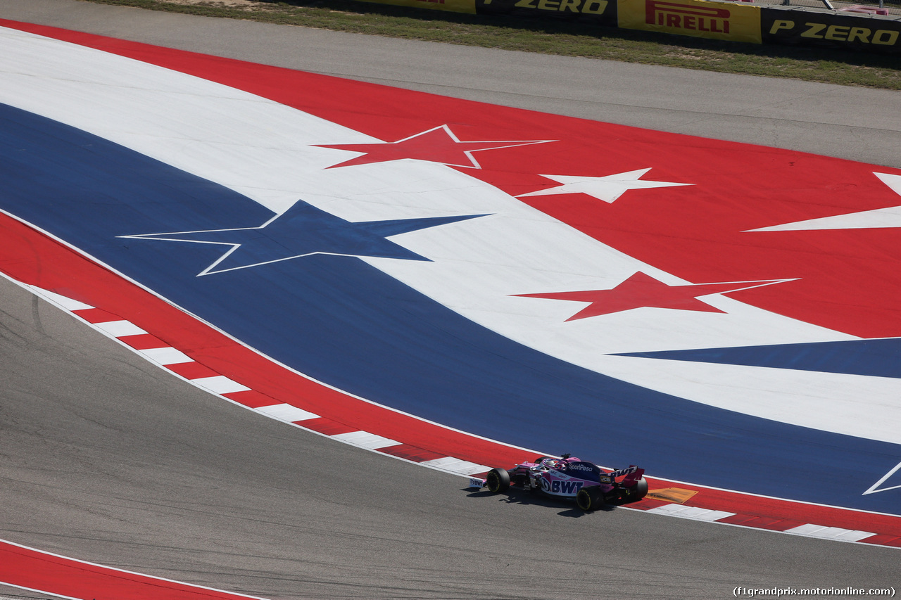 GP USA, 01.11.2019- free Practice 1, Sergio Perez (MEX) Racing Point F1 RP19