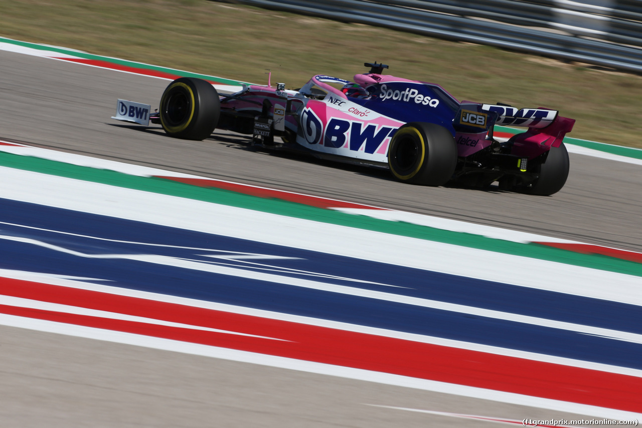 GP USA, 01.11.2019- free Practice 1, Sergio Perez (MEX) Racing Point F1 RP19