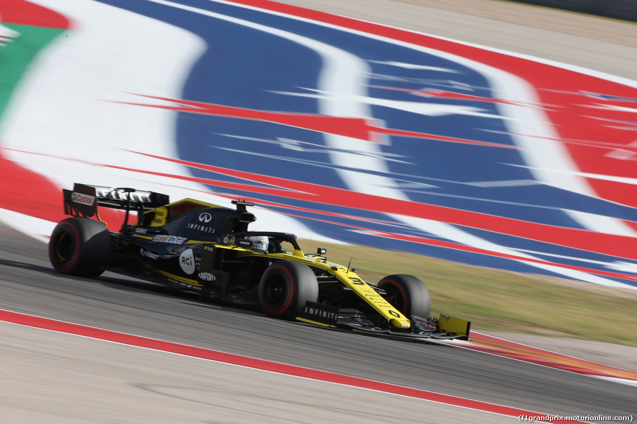 GP USA, 01.11.2019- Free practice 2, Daniel Ricciardo (AUS) Renault Sport F1 Team RS19