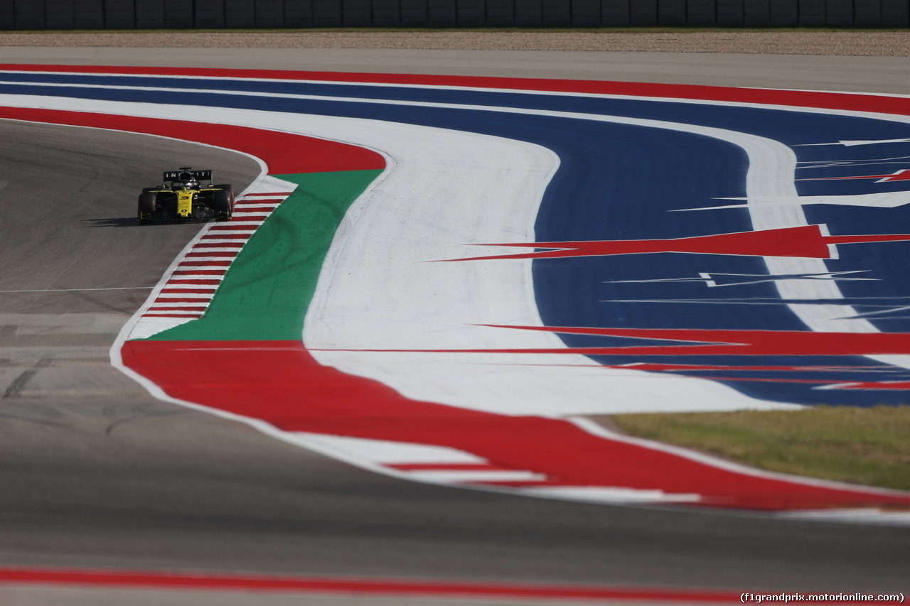 GP USA, 01.11.2019- Free practice 2, Daniel Ricciardo (AUS) Renault Sport F1 Team RS19