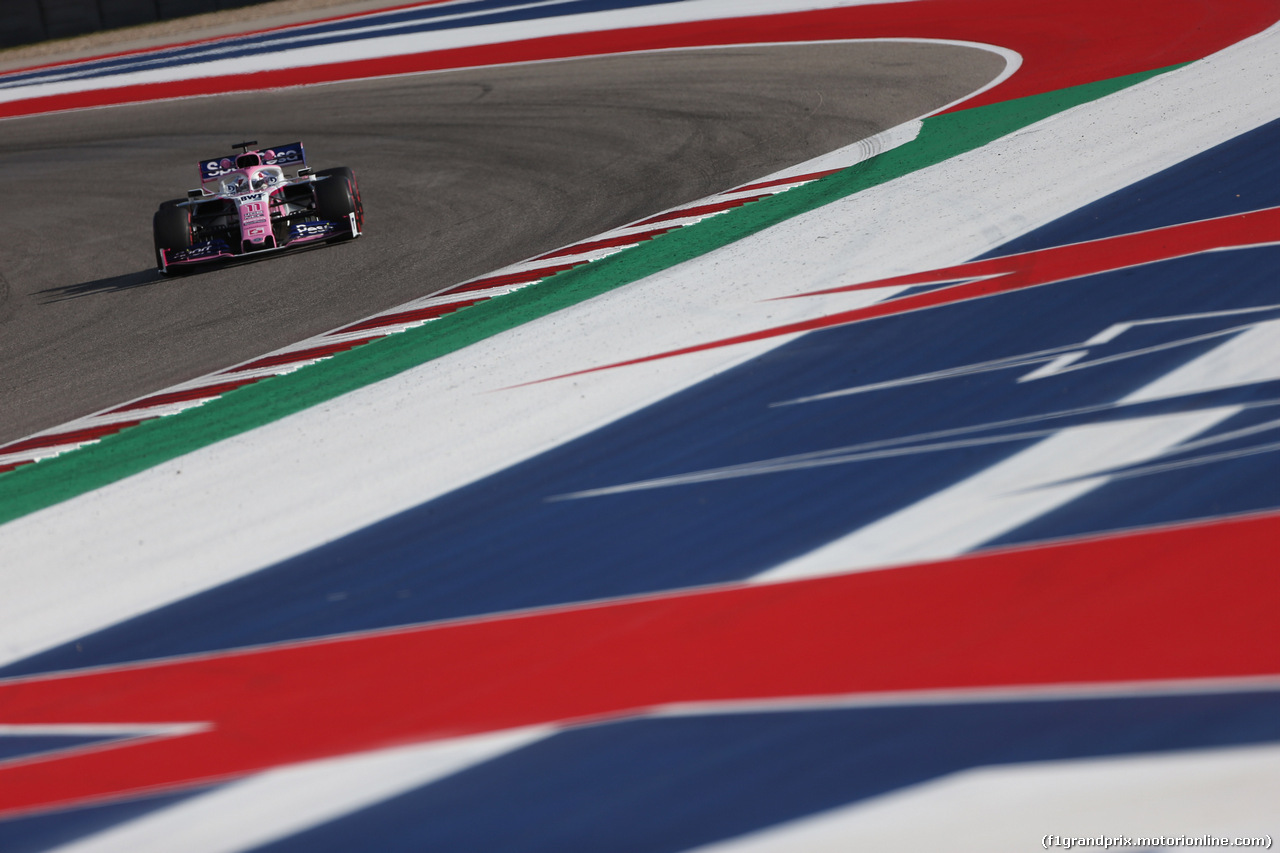 GP USA, 01.11.2019- Free practice 2, Sergio Perez (MEX) Racing Point F1 RP19