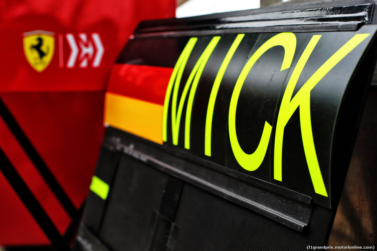 TEST F1 BAHRAIN 2 APRILE, Pit board for Mick Schumacher (GER) Ferrari Test Driver.
02.04.2019.