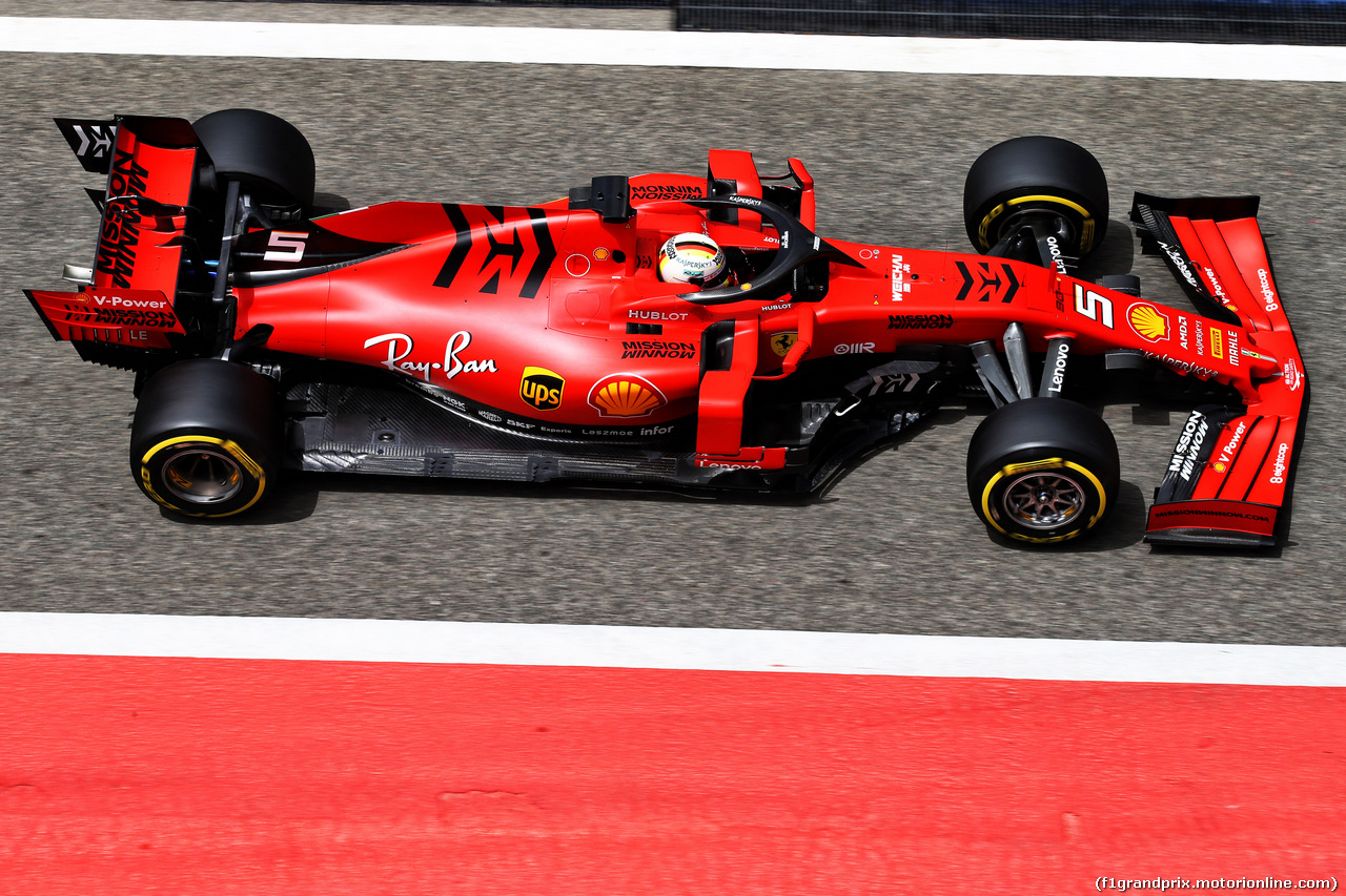 TEST F1 BAHRAIN 3 APRILE, Sebastian Vettel (GER) Ferrari SF90.
03.04.2019.