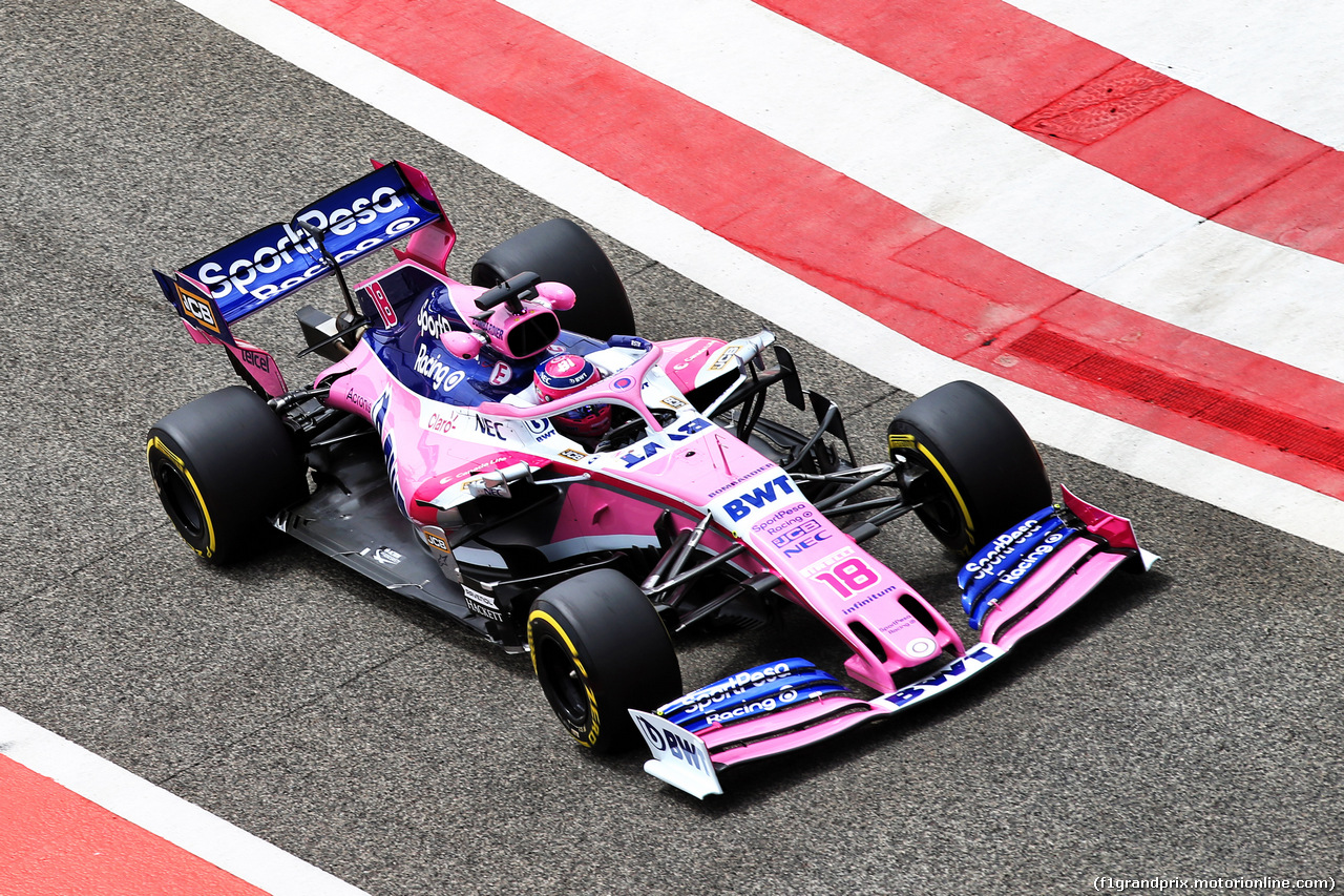 TEST F1 BAHRAIN 3 APRILE, Lance Stroll (CDN) Racing Point F1 Team RP19.
03.04.2019.