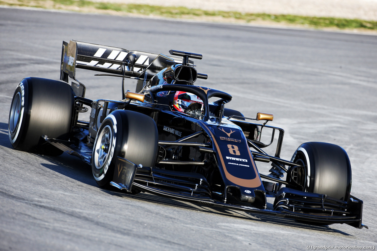 TEST F1 BARCELLONA 18 FEBBRAIO, Romain Grosjean (FRA) Haas F1 Team VF-19.
18.02.2019.
