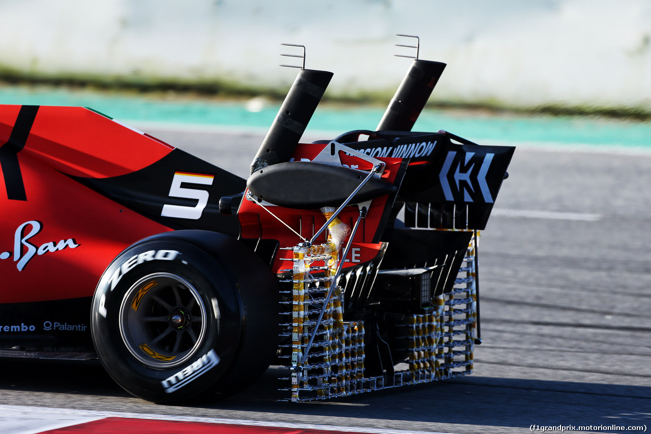 TEST F1 BARCELLONA 18 FEBBRAIO, Sebastian Vettel (GER) Ferrari SF90 - rear wing sensor equipment.
18.02.2019.