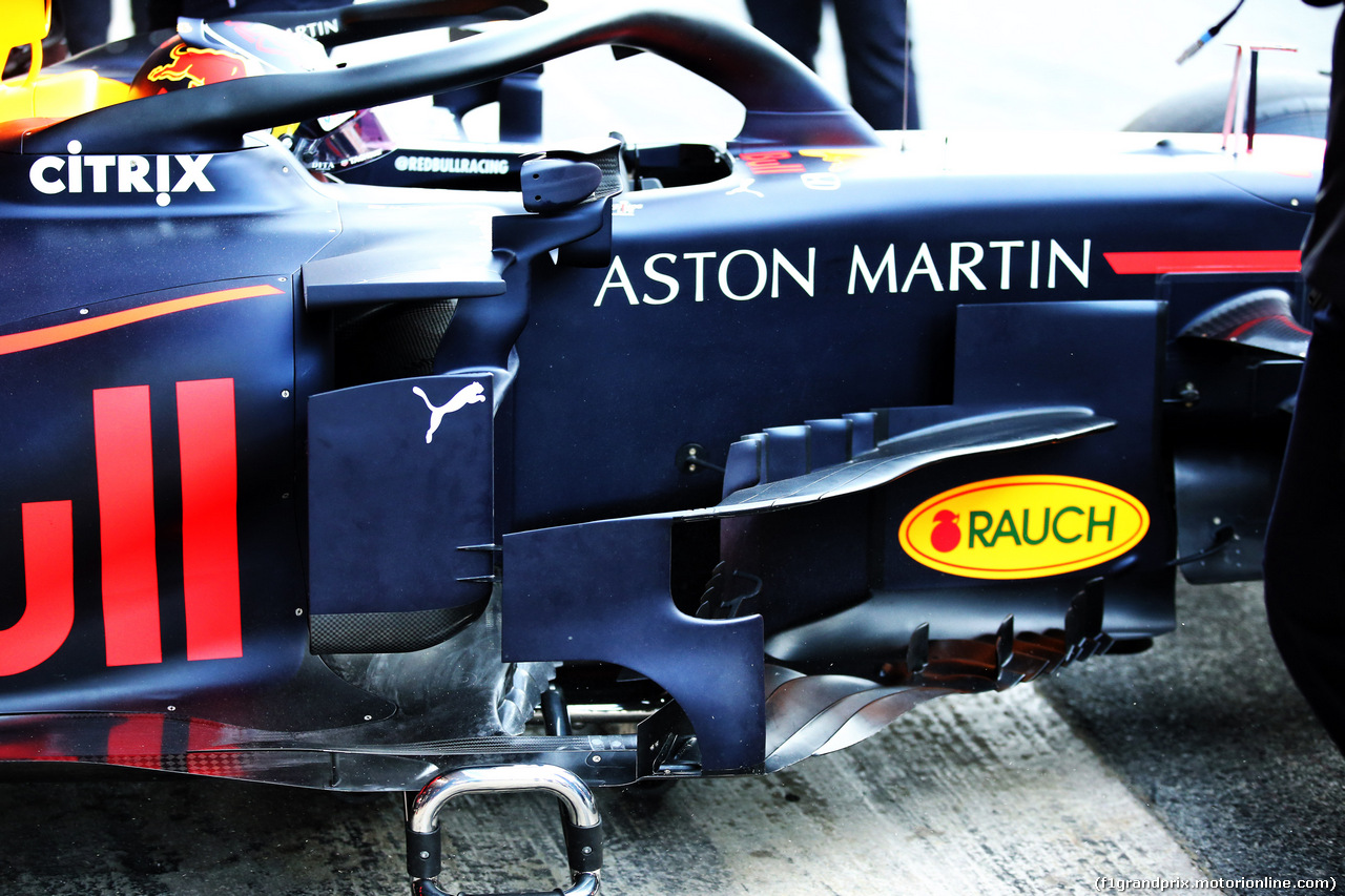 TEST F1 BARCELLONA 18 FEBBRAIO, Max Verstappen (NLD) Red Bull Racing RB14 - sidepod detail.
18.02.2019.