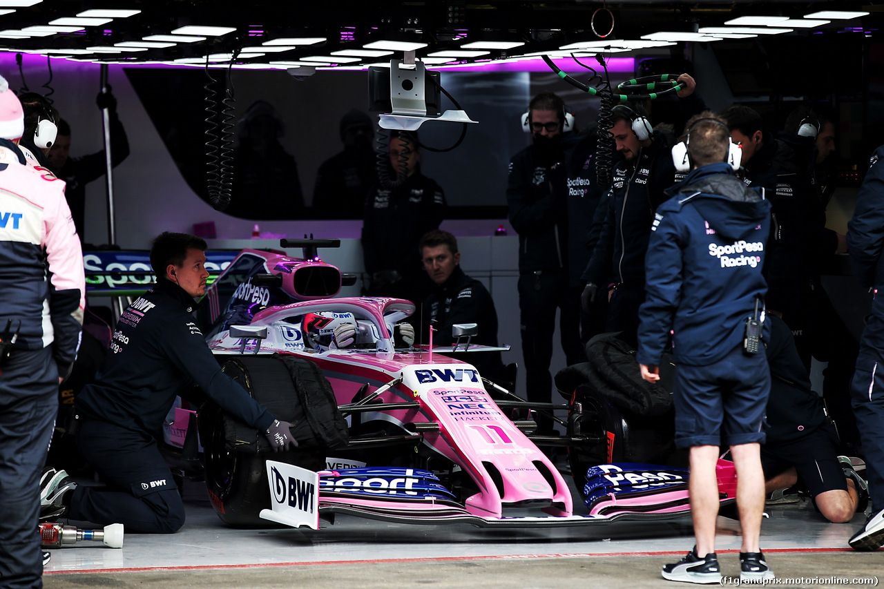 TEST F1 BARCELLONA 18 FEBBRAIO, Sergio Perez (MEX) Racing Point F1 Team RP19.
18.02.2019.