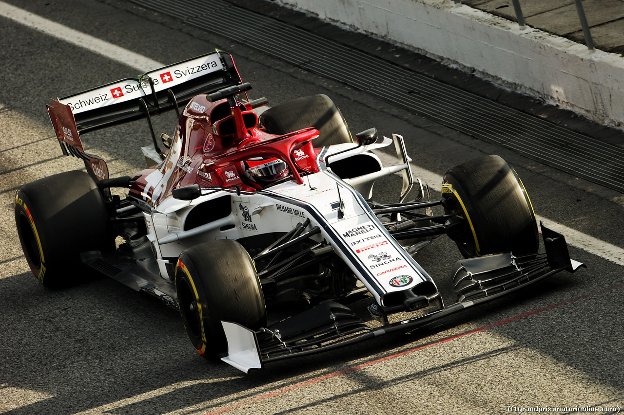 TEST F1 BARCELLONA 18 FEBBRAIO, Kimi Raikkonen (FIN) Alfa Romeo Racing C38.
18.02.2019.