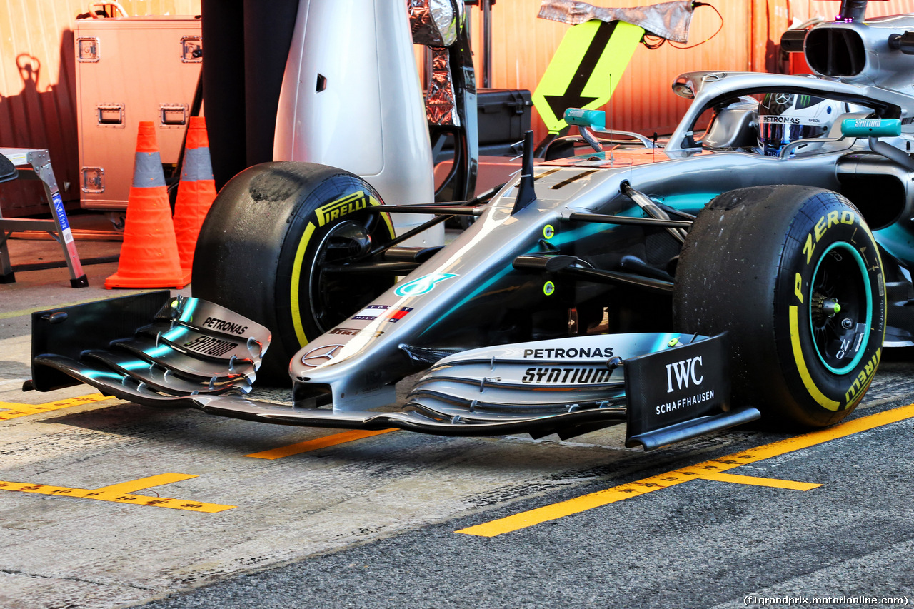 TEST F1 BARCELLONA 18 FEBBRAIO, Valtteri Bottas (FIN) Mercedes AMG F1 W10 - front wing.
18.02.2019.