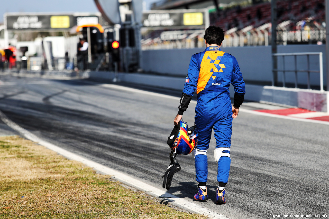 TEST F1 BARCELLONA 18 FEBBRAIO, Carlos Sainz Jr (ESP) McLaren stops at the end of the pit lane.
18.02.2019.