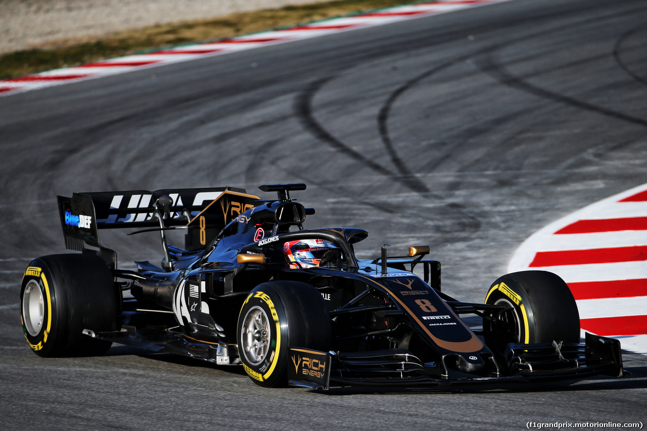 TEST F1 BARCELLONA 18 FEBBRAIO, Romain Grosjean (FRA) Haas F1 Team VF-19.
18.02.2019.