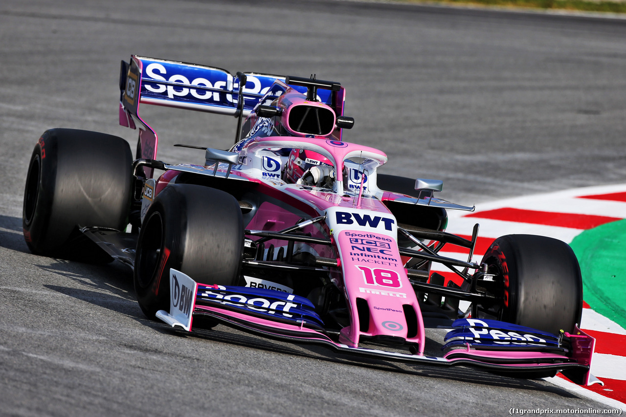 TEST F1 BARCELLONA 19 FEBBRAIO, Lance Stroll (CDN) Racing Point F1 Team RP19.
19.02.2019.