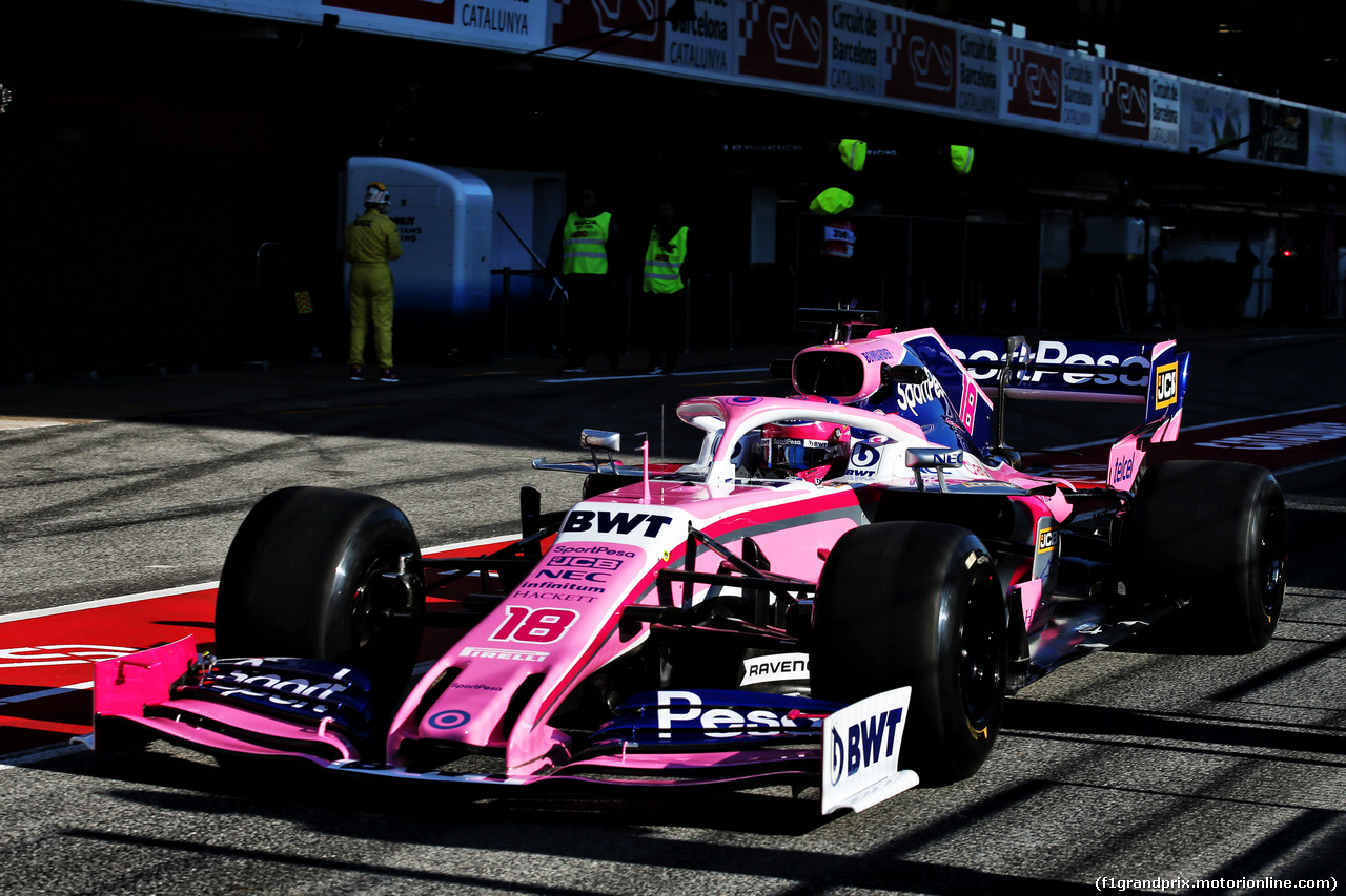 TEST F1 BARCELLONA 26 FEBBRAIO, Lance Stroll (CDN) Racing Point F1 Team RP19.
26.02.2019.