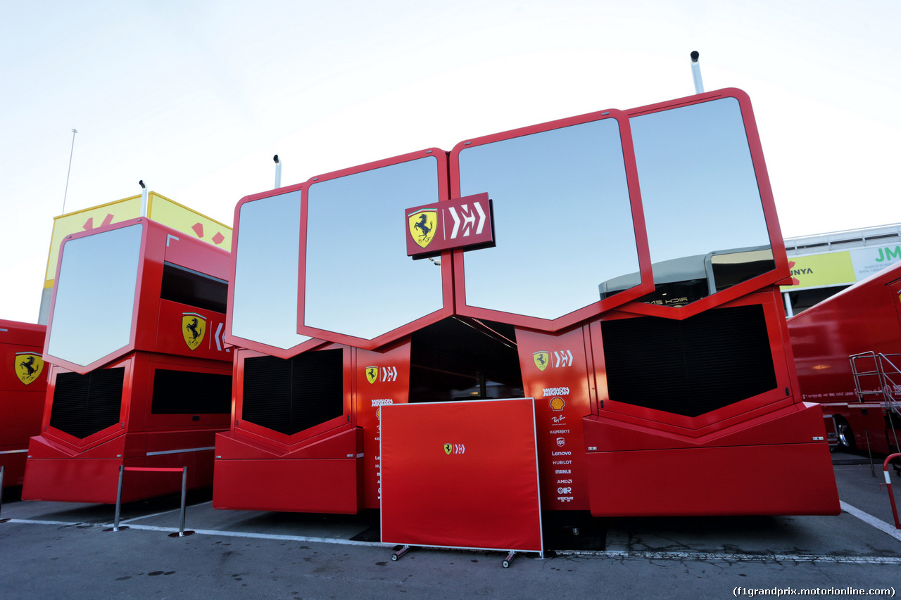 TEST F1 BARCELLONA 26 FEBBRAIO, Ferrari trucks in the paddock.
26.02.2019.