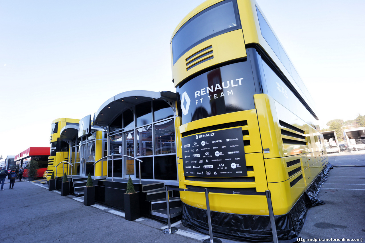 TEST F1 BARCELLONA 26 FEBBRAIO, Renault Sport F1 Team motorhome in the paddock.
26.02.2019.