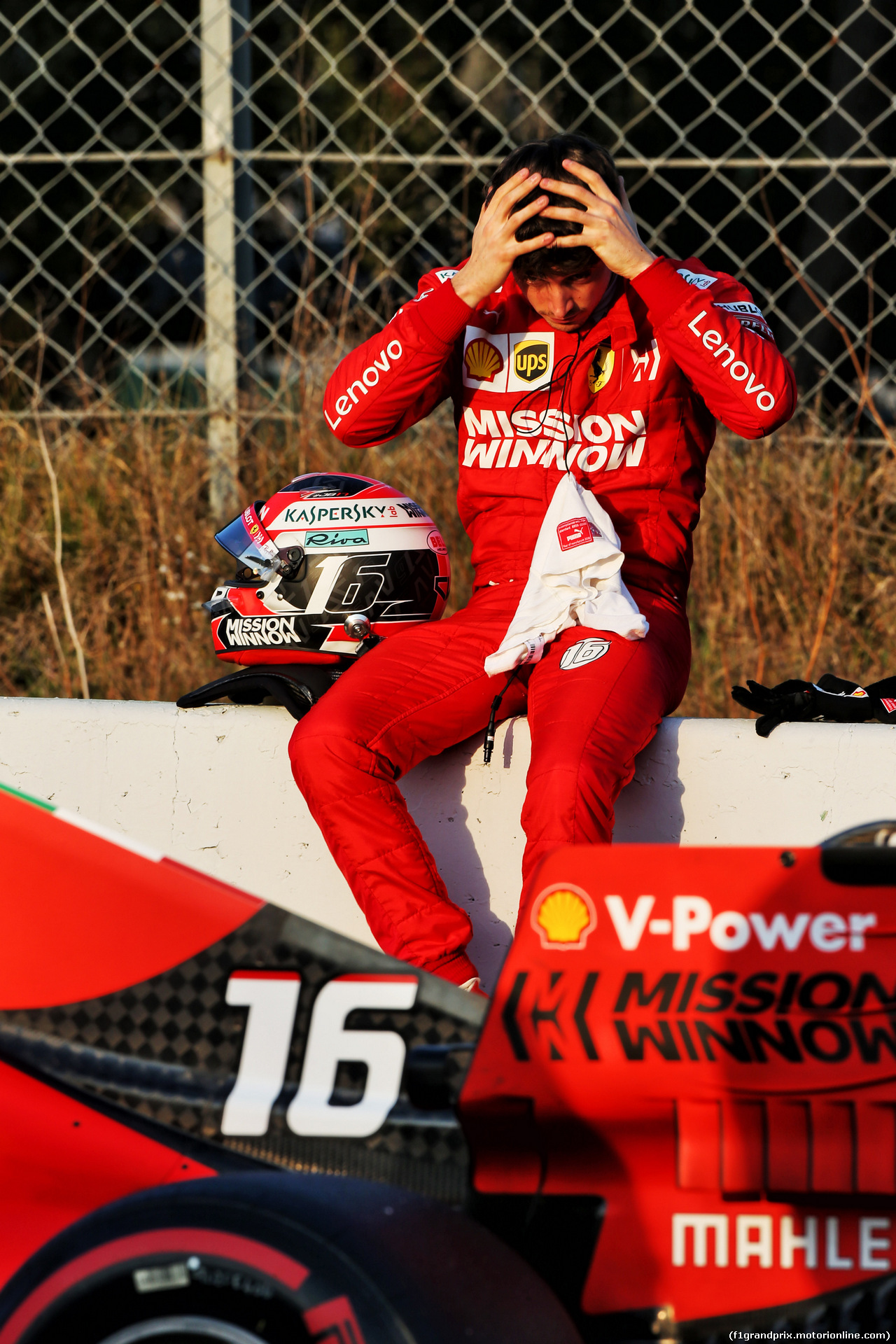 TEST F1 BARCELLONA 28 FEBBRAIO, Charles Leclerc (MON) Ferrari SF90 stops on the circuit.
28.02.2019.